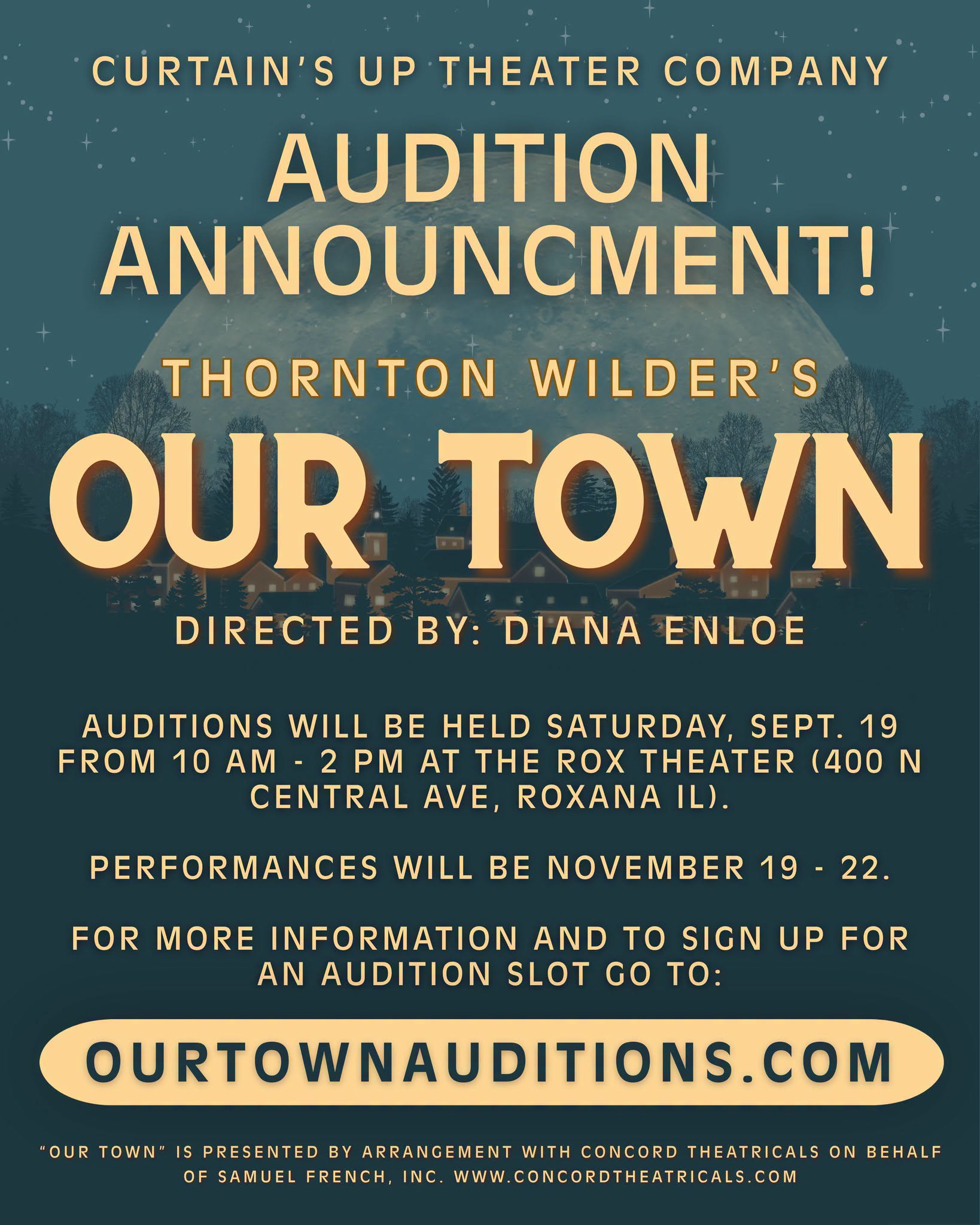 Auditions for Thornton Wilder’s Our Town